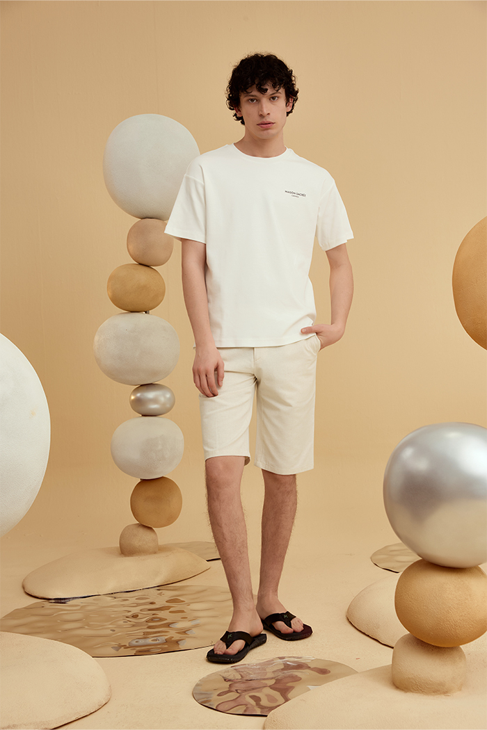 Maison Sacree Bej Basic Tshirt