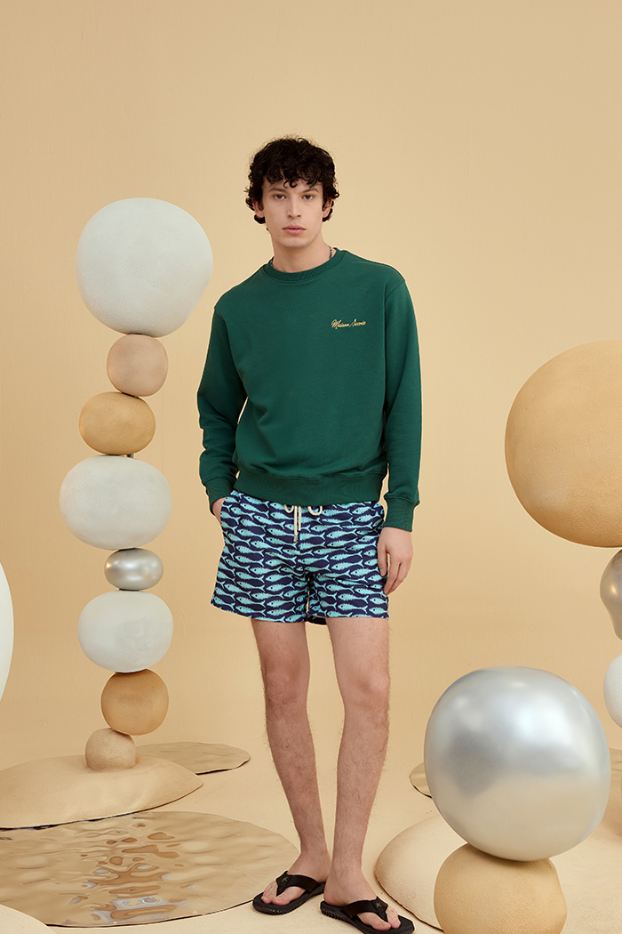 Maison Sacrée Yeşil Basic Sweatshirt