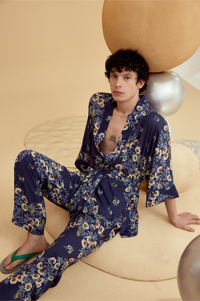 Joy İndigo Kısa Kimono