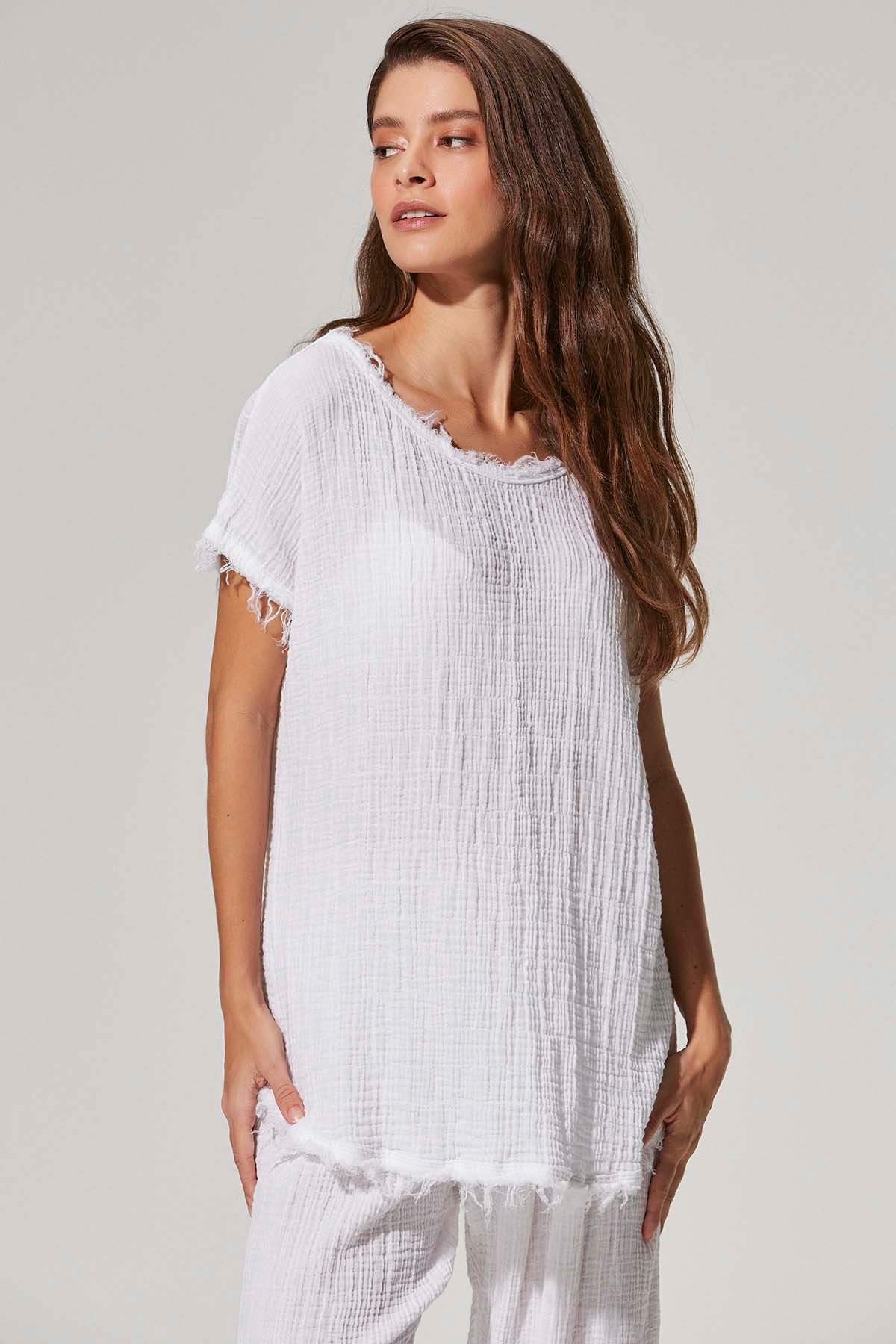 Double Face Salaş Müslin Bluz