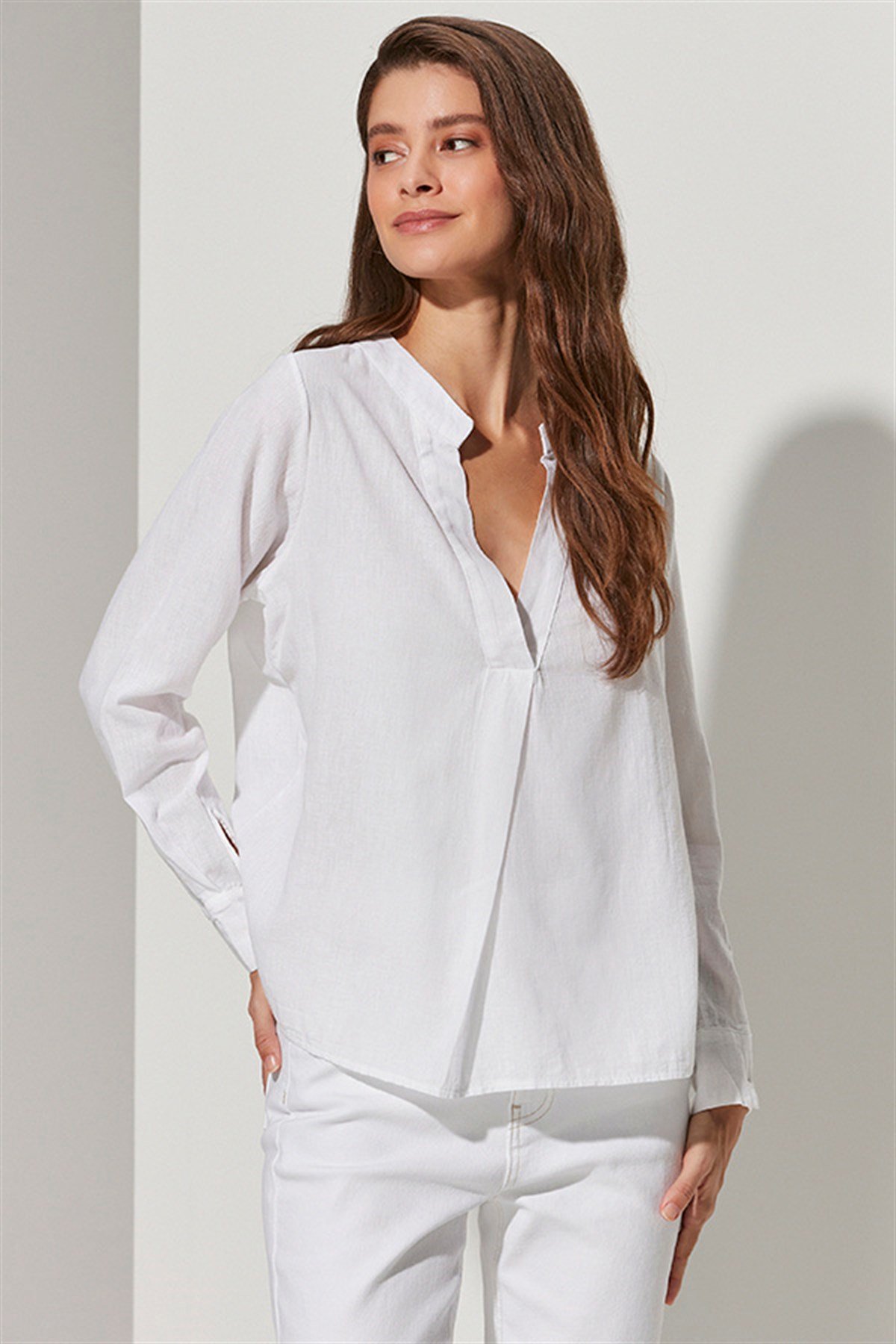 Plikaşe Beyaz Bluz