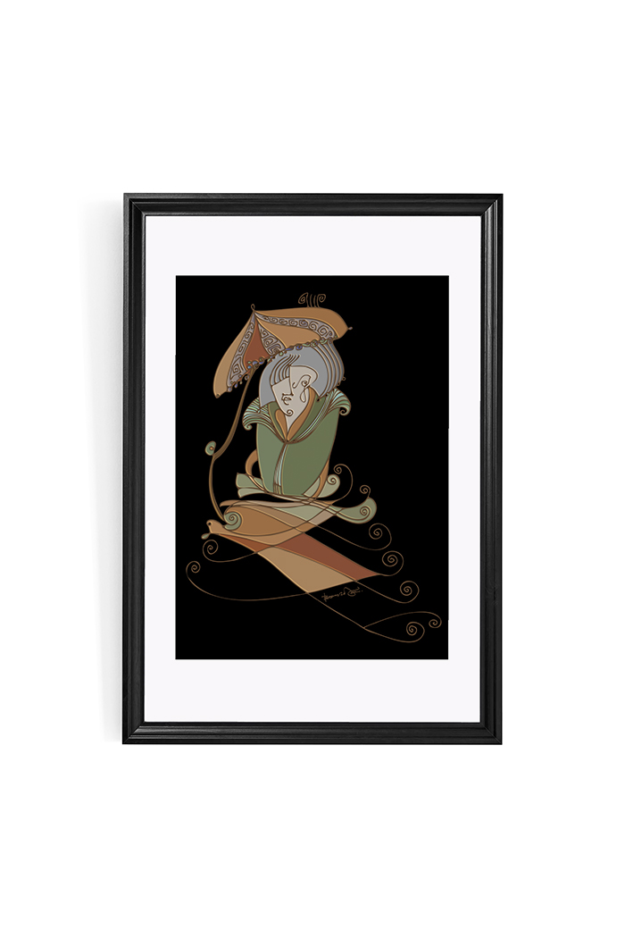 Elbiseli Kız 98x68 cm (Çerçeveli)