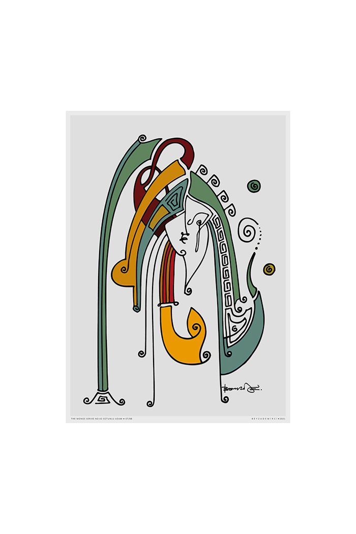 Sütunlu Adam 70x50 cm (Çerçevesiz)