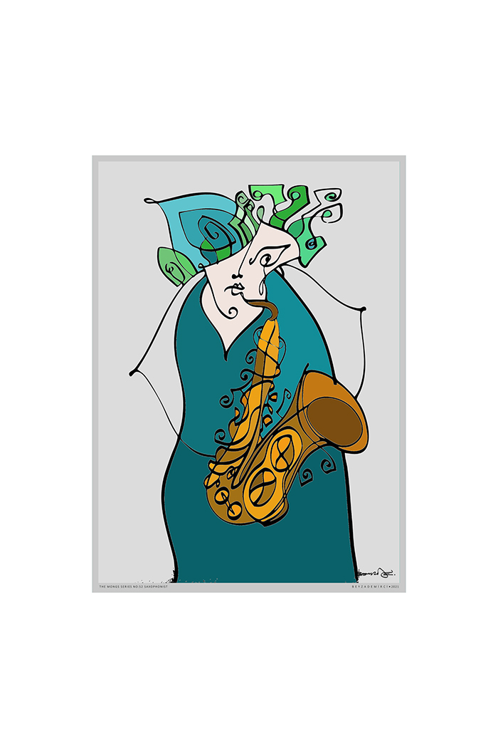 Saksafon 29x21 cm (Çerçevesiz)