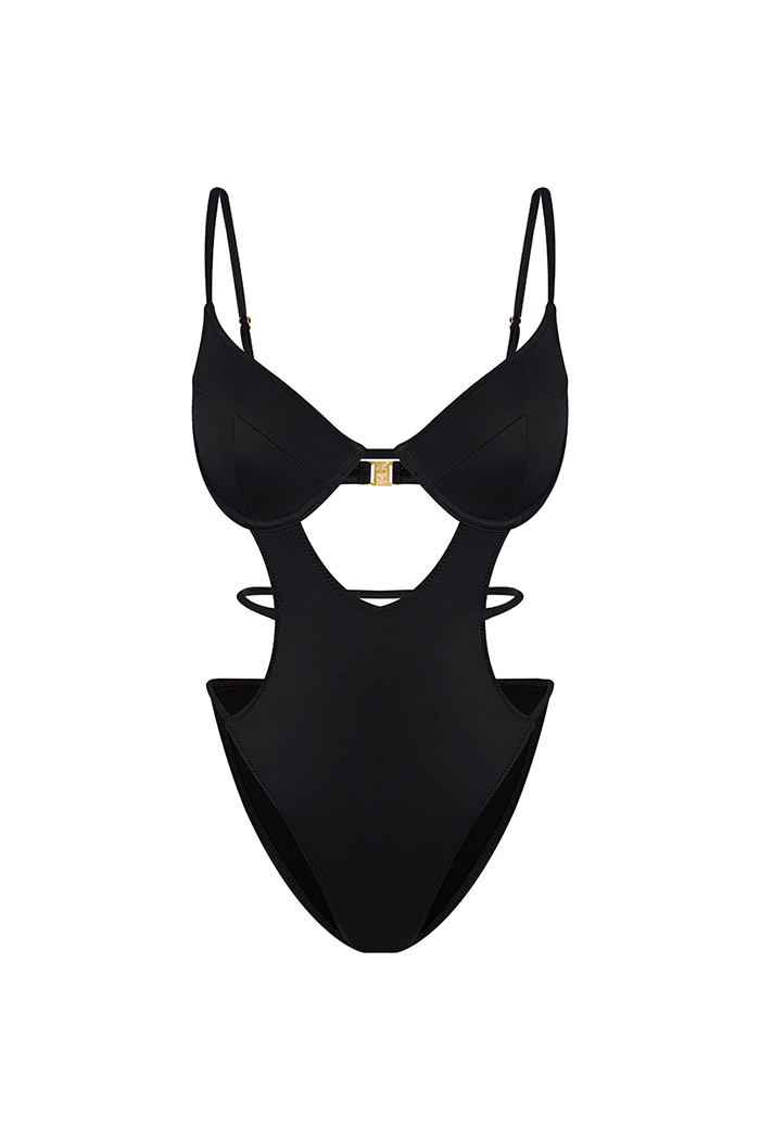 Hippolyta Siyah Balenli Mayo