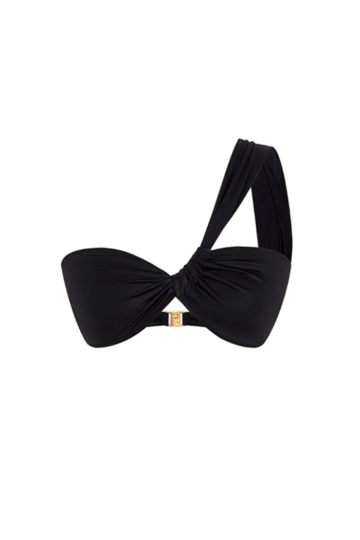 Helena Siyah Tek Omuz Bikini Üstü
