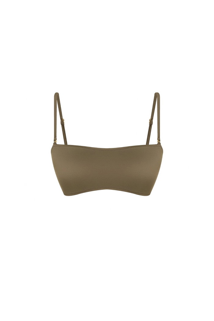 Hermia Haki Straplez Bikini Üstü