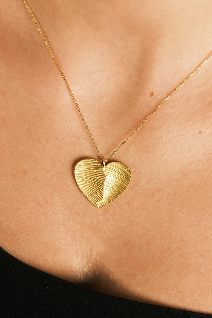 Parmak İzi Kalp Kolye