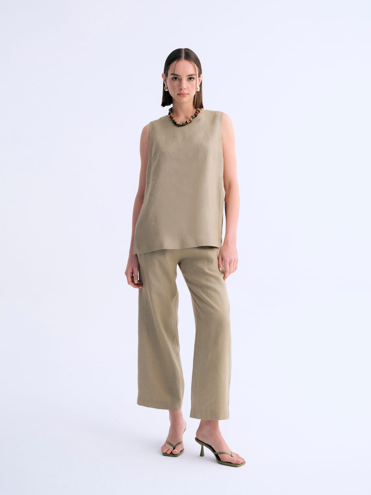 The Haki Easy Wide Keten Pantolon