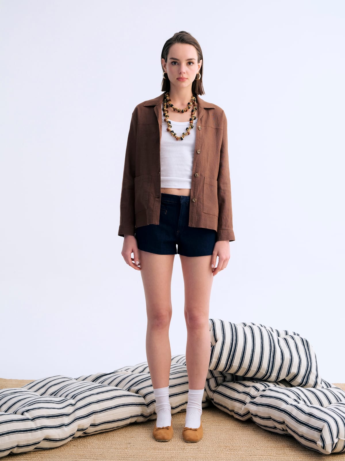 Urban Kahve Linen Keten Ceket