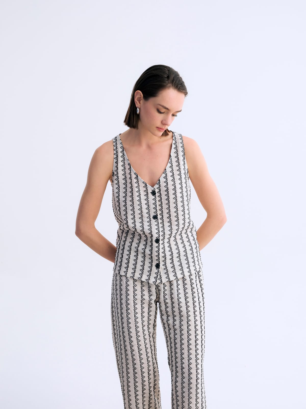 Lace Contrast Top Dantelli Yelek