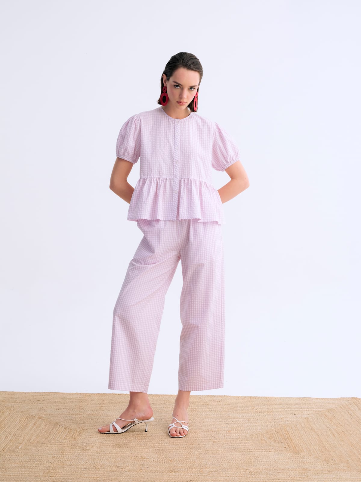 Blush Check Ekose Pantolon