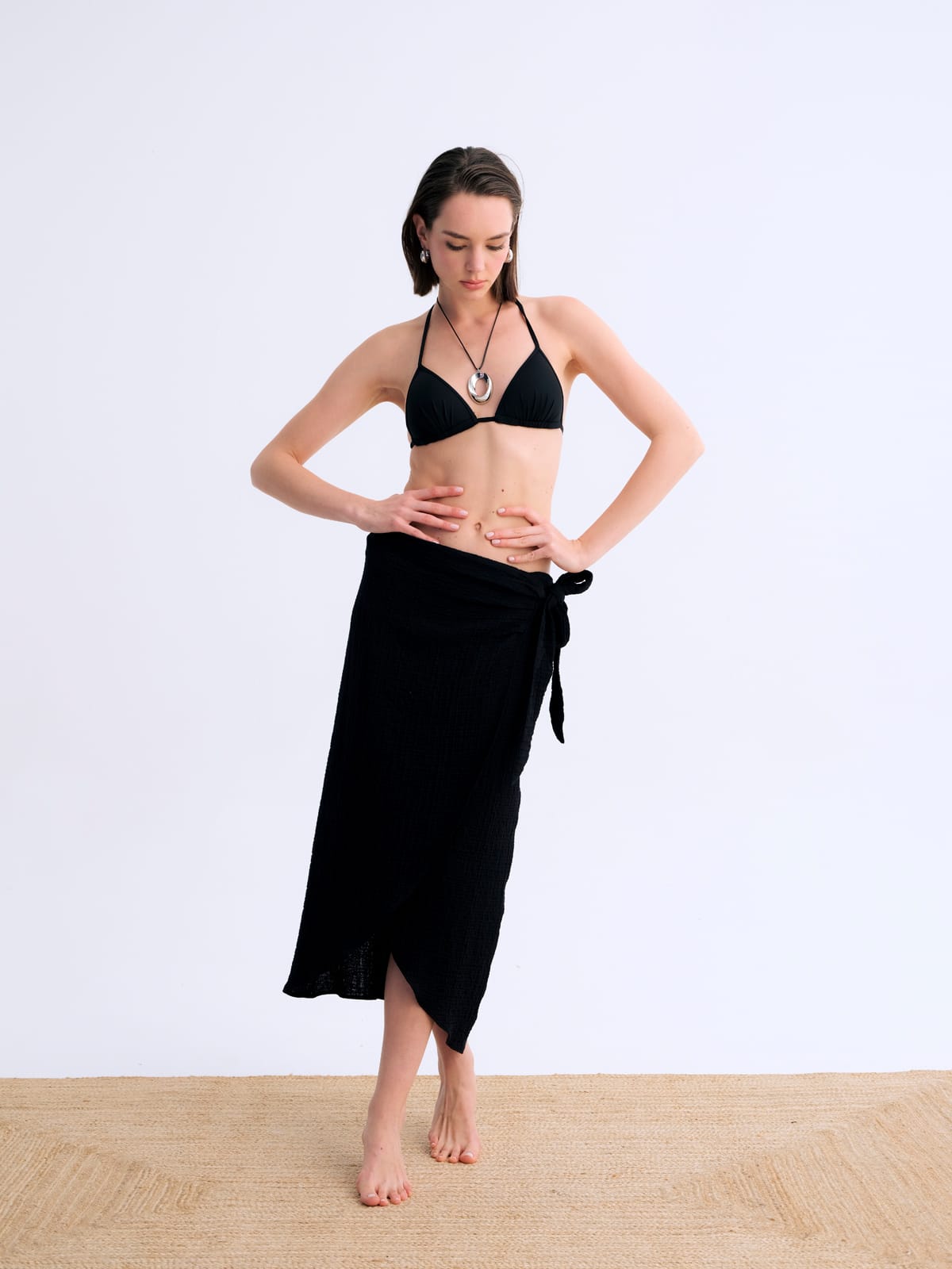 Muse Touch Kruvaze Siyah Etek