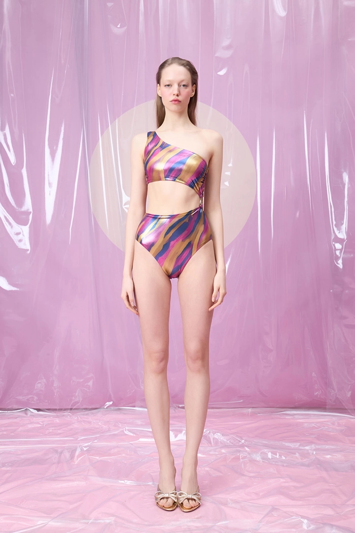 NEBULORA BLUSHROSE HALKA AKSESUARLI TEK OMUZ MAYO