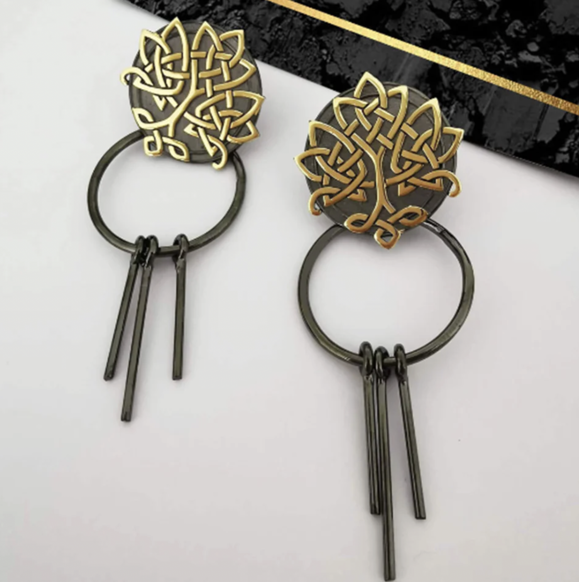 Viking Black Gold Earring