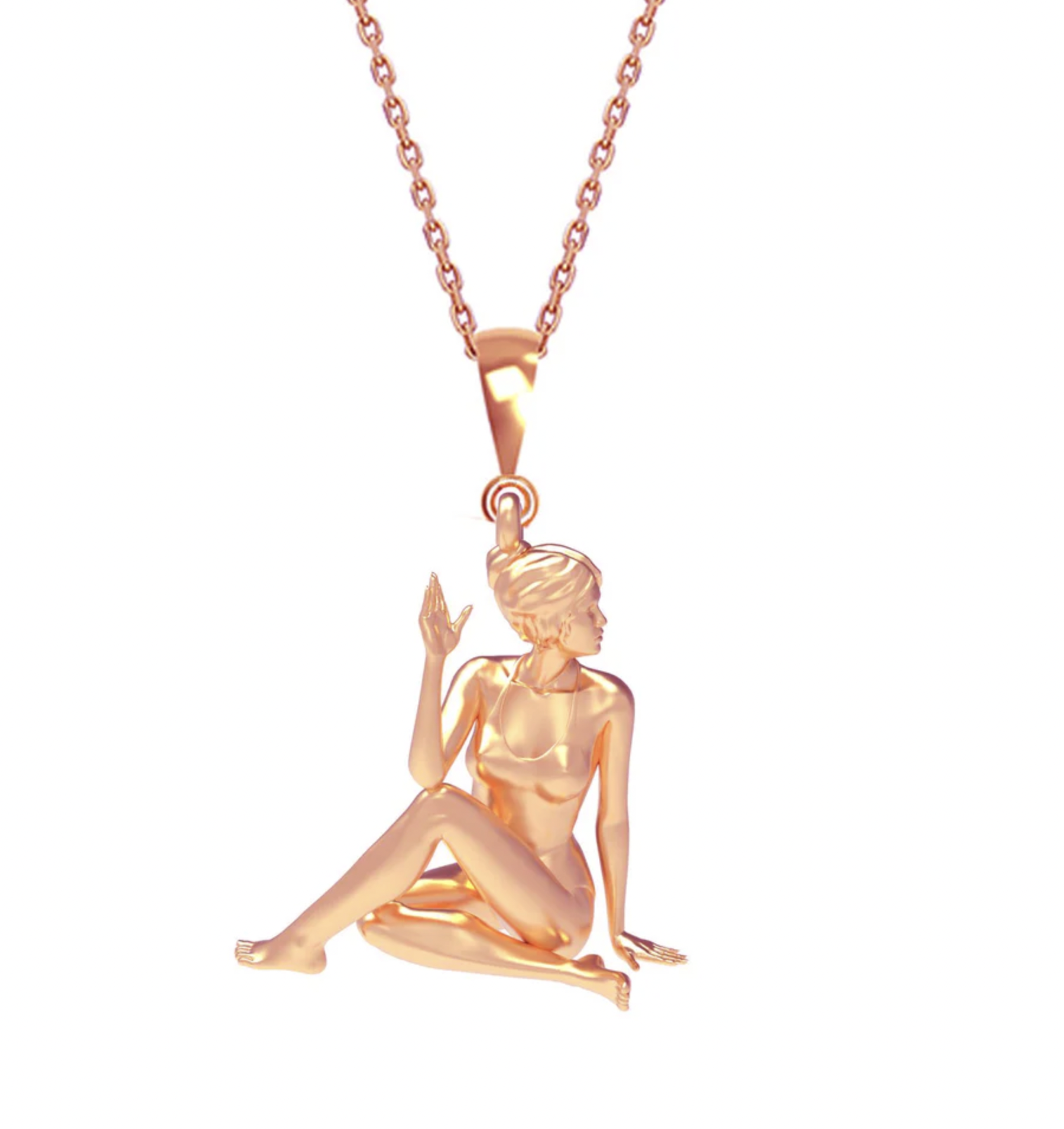 Ardha Matsyendrasana Yoga Poses Necklace