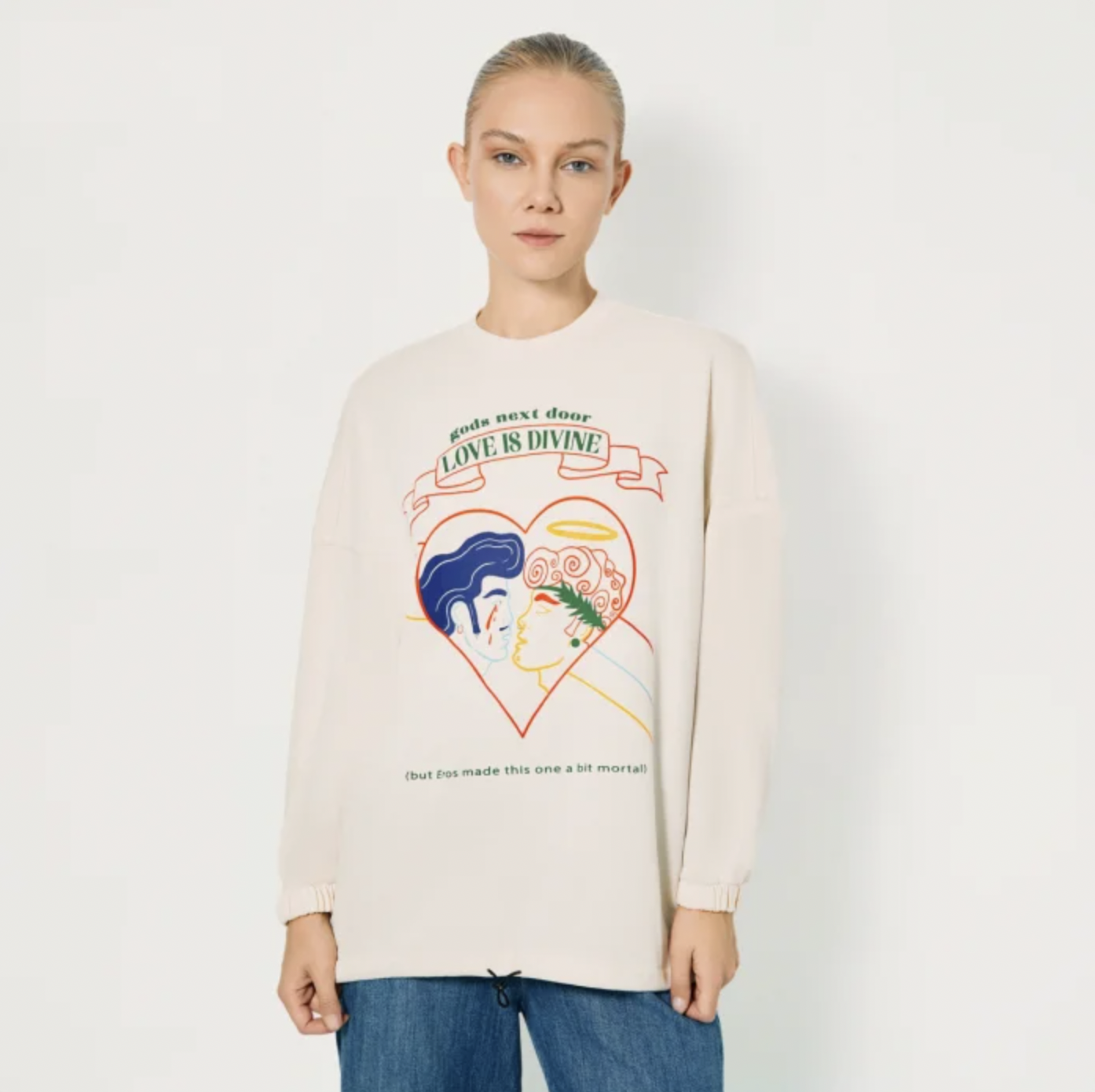 Love Is Divine Sweatshirt-Ekru