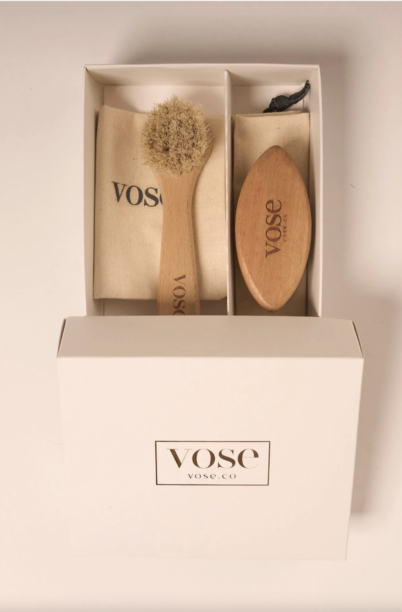 2' li Set Doğal At Kılı Yüz Fırçası + Tırnak Fırçası (Kaktüs)