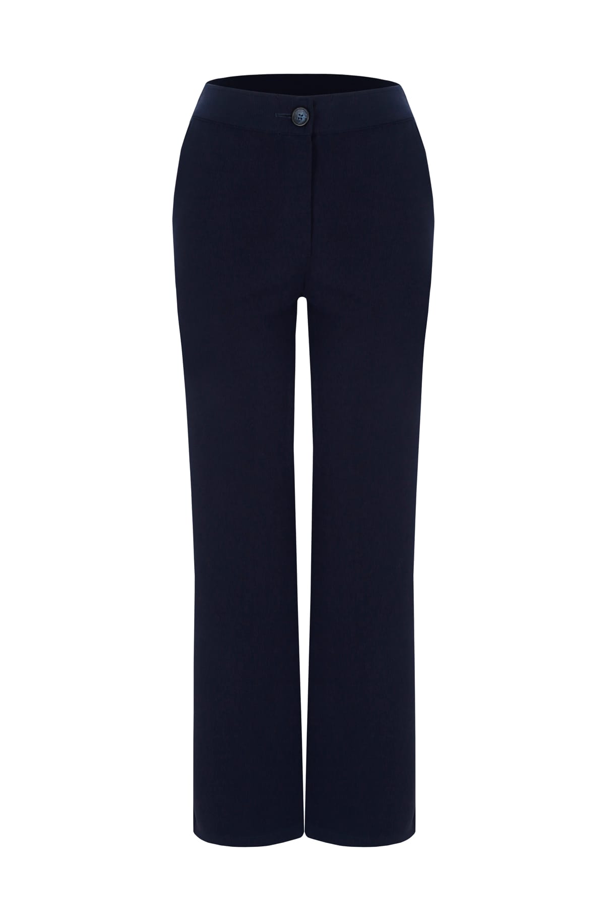 Core Beli Lastikli Düğmeli Lacivert Pantolon