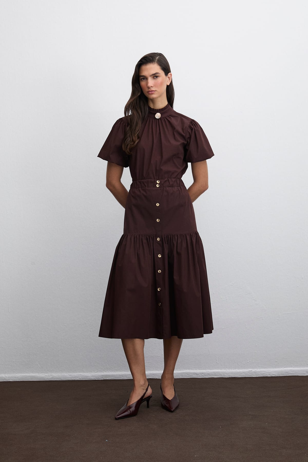 Orbit Lastikli Kahverengi Etek