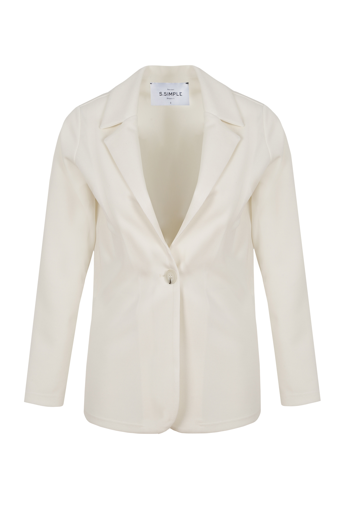 Core Klasik Tek Düğme Beyaz Ceket