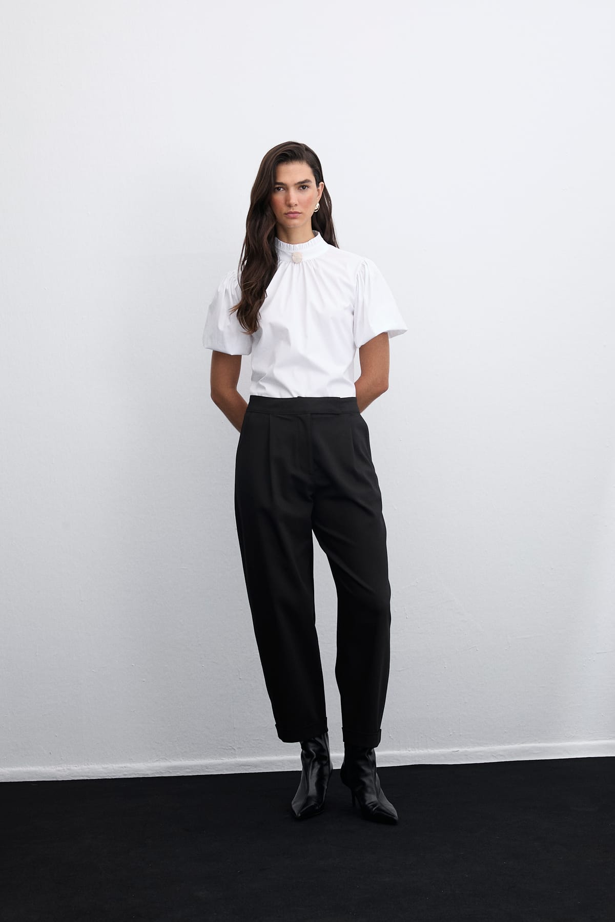 Origin Düğmeli Havuç Klasik Siyah Pantolon