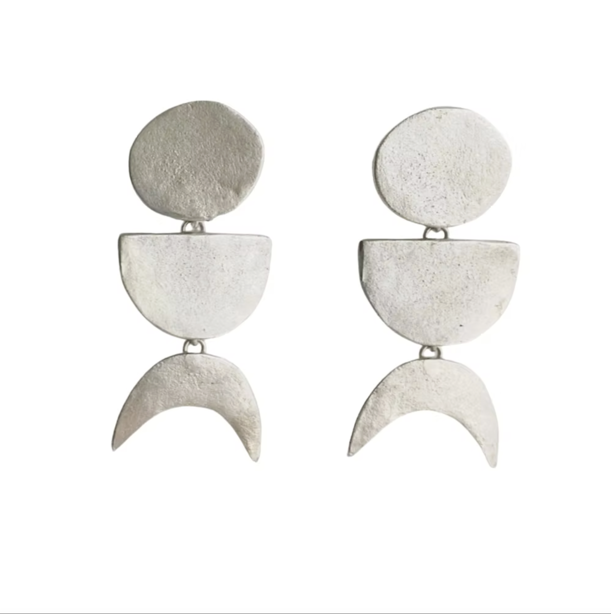 Moon Phase Earrings Silver