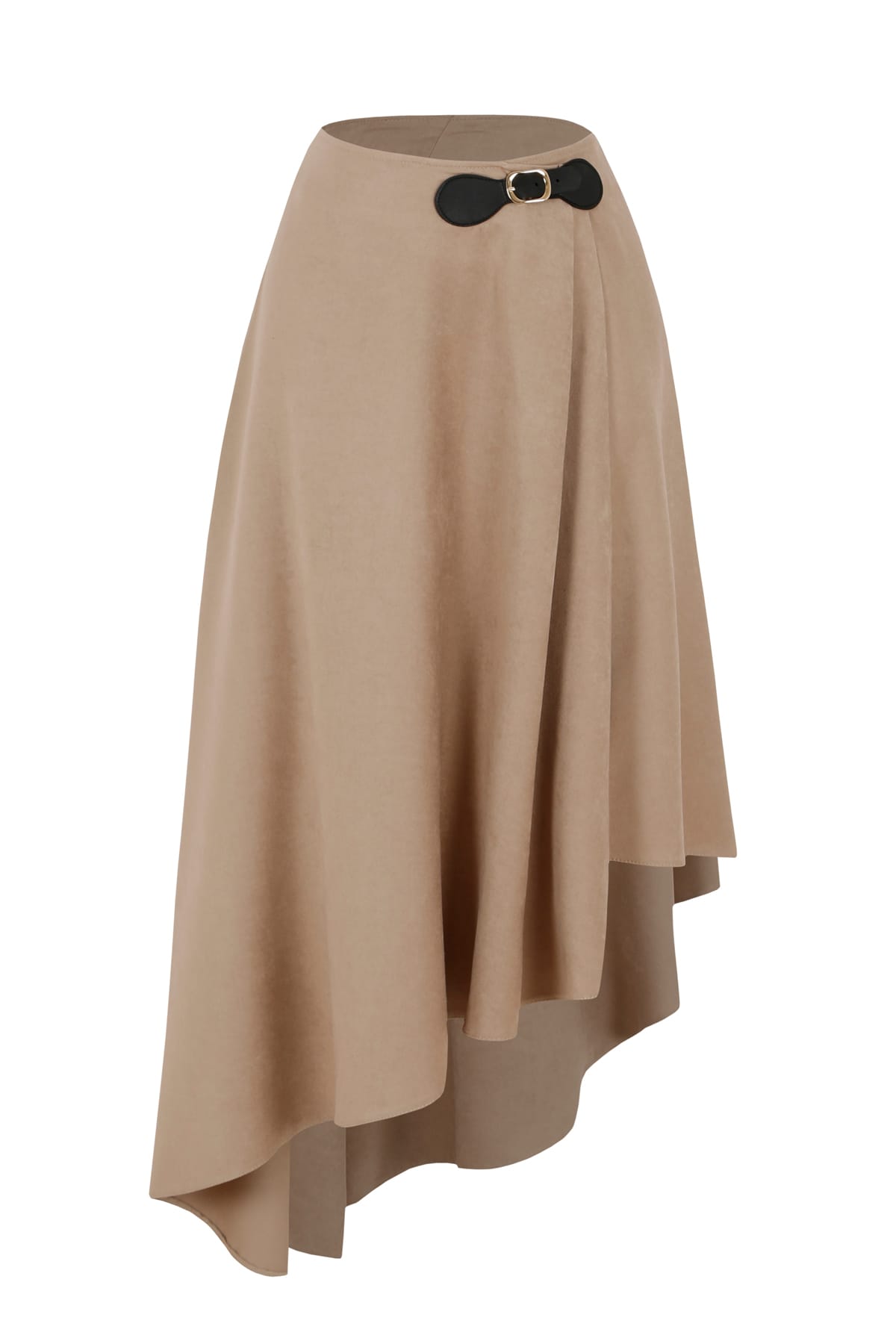 Sierra Süet Kemer Detaylı Bej Etek