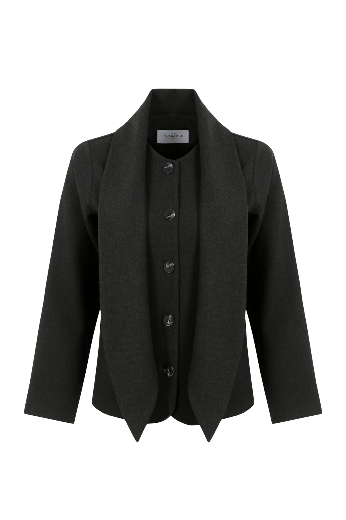 Urban Scarf Şal Detaylı Füme Ceket