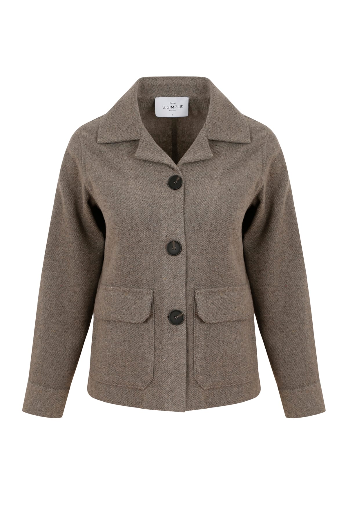 Contour Kaşe Arkasında Kemer Detaylı Bej Ceket