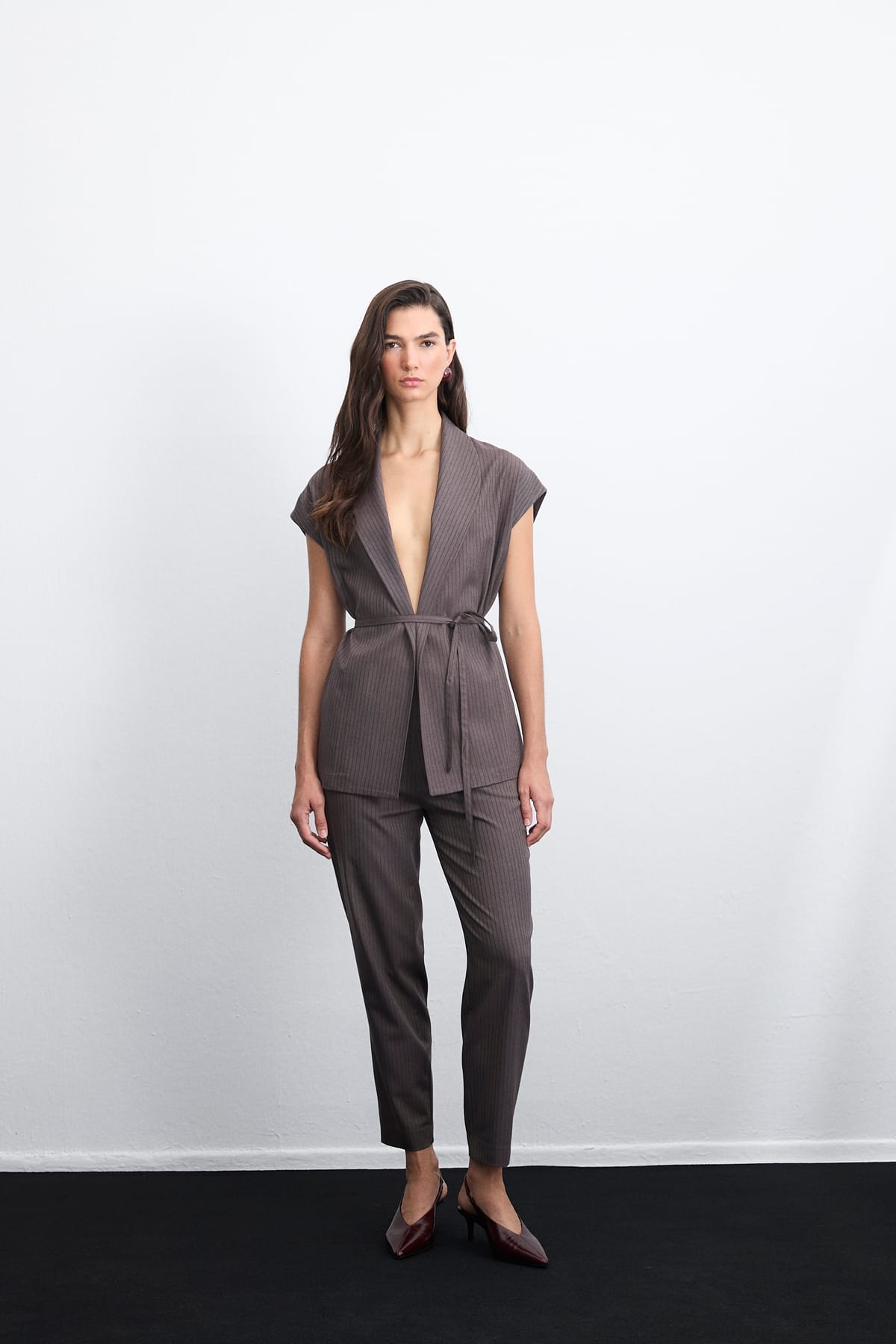 Ease Stripe Lastikli Çizgili Pantolon