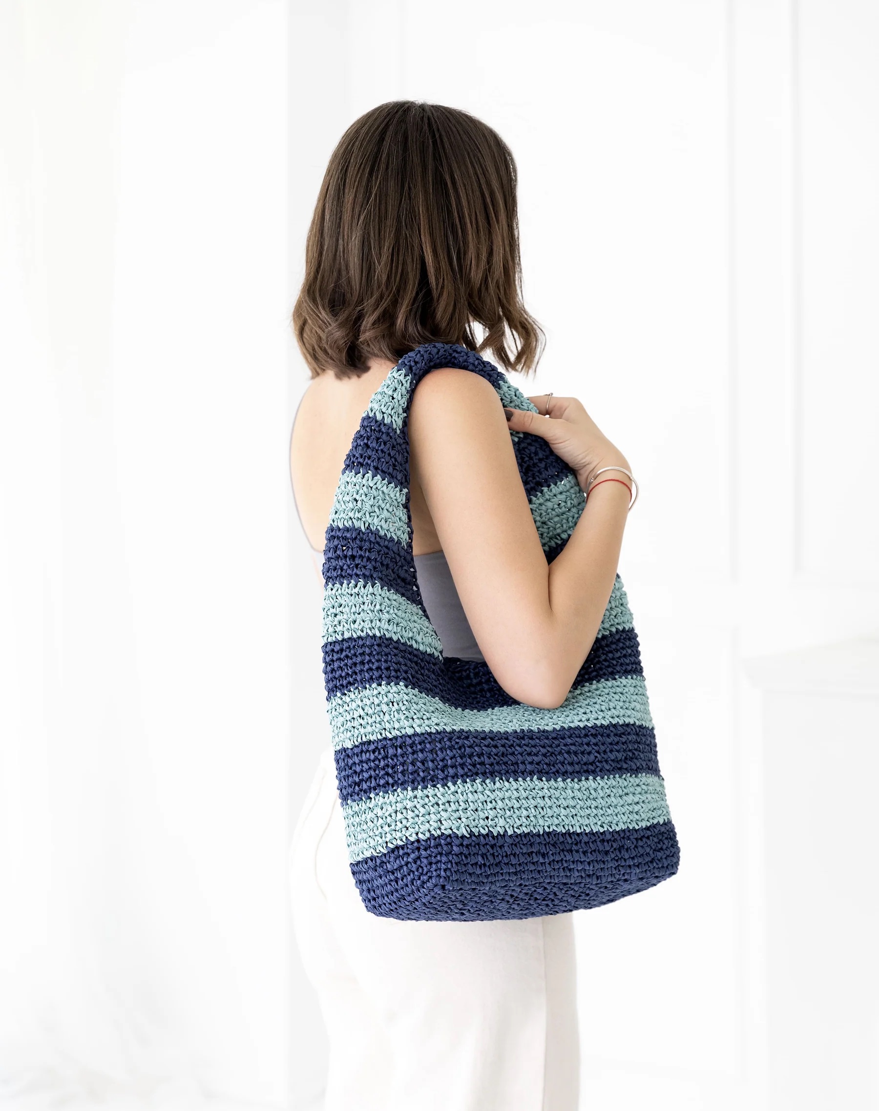 Mavi Çizgili Çanta