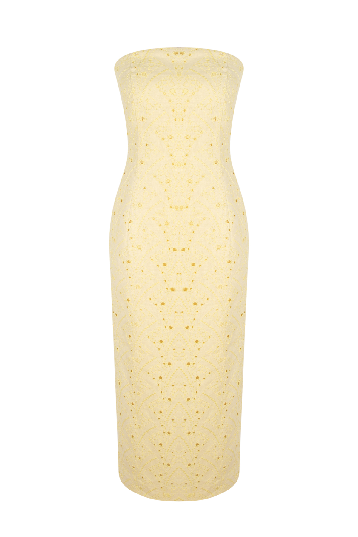 DARLING Straplez Sarı Elbise