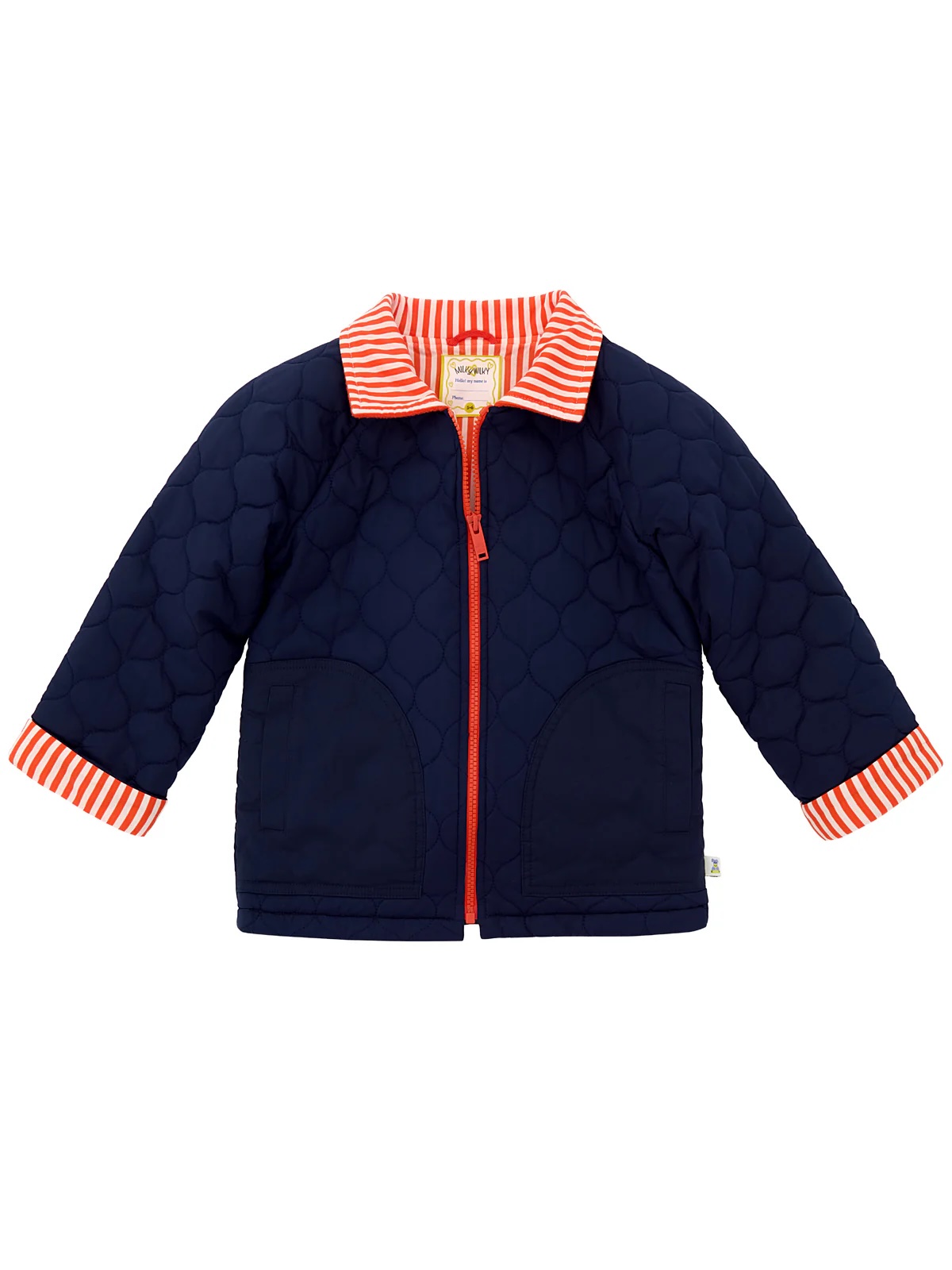 Polo Yaka Lacivert Turuncu Kapitone Mont