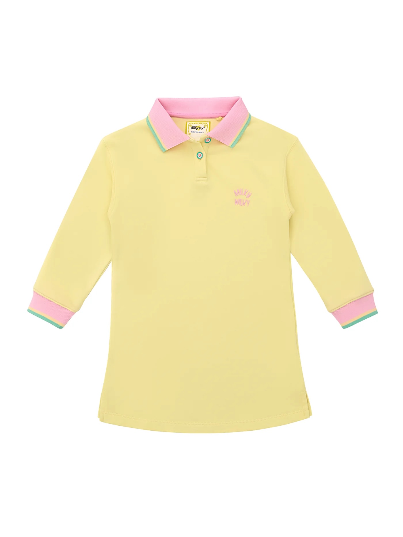 Polo Yaka Sarı Elbise