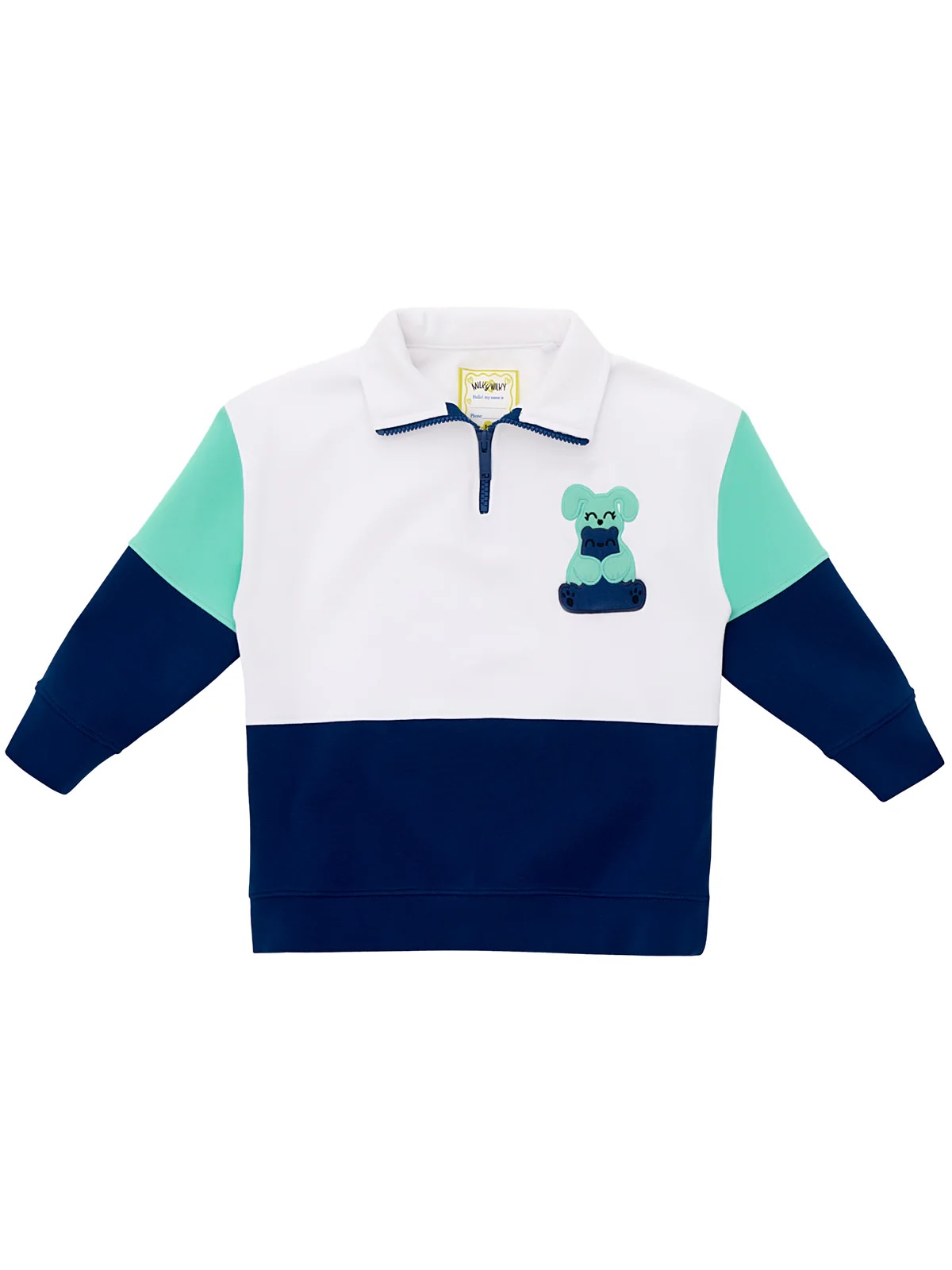 Yarım Fermuarlı Dik Yaka Sesli Yeşil Lacivert Eşofman Üstü