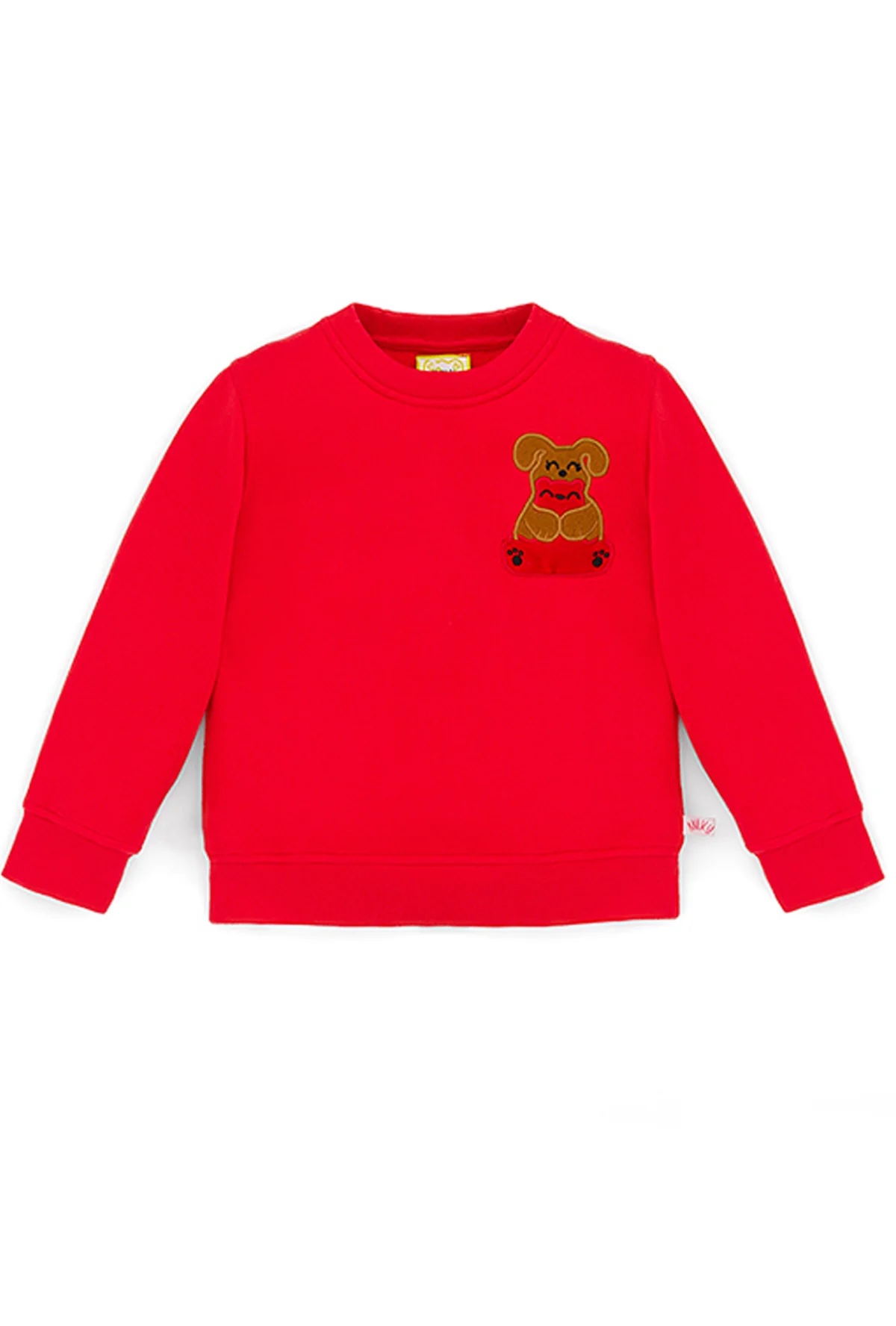 Ses Çıkaran Kırmızı Bisiklet Yaka Sweatshirt