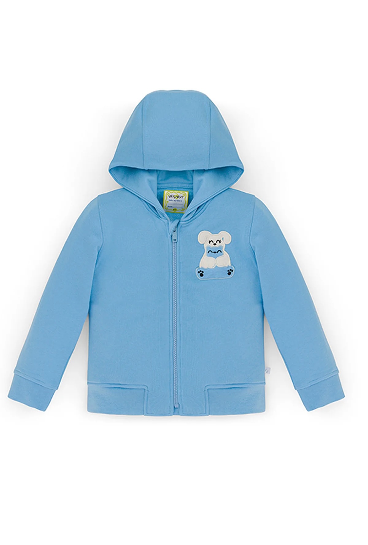 Ses Çıkaran Mavi Fermuarlı Kapüşonlu Sweatshirt