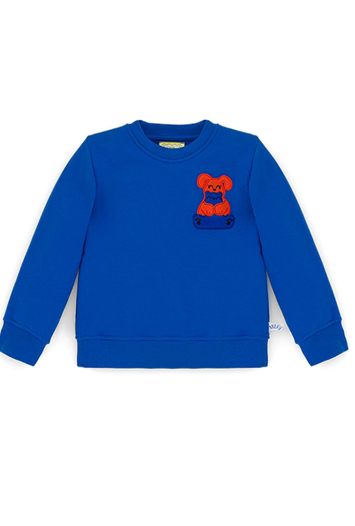 Ses Çıkaran Mavi Bisiklet Yaka Sweatshirt