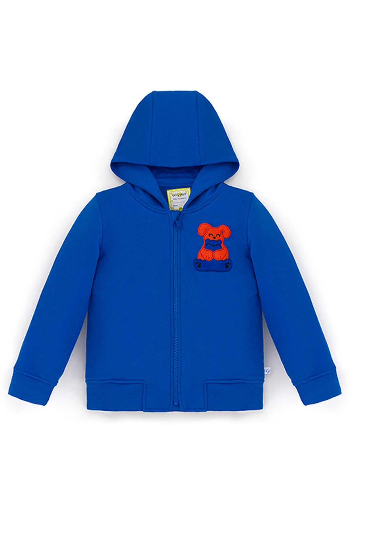 Ses Çıkaran Mavi Fermuarlı Kapüşonlu Sweatshirt