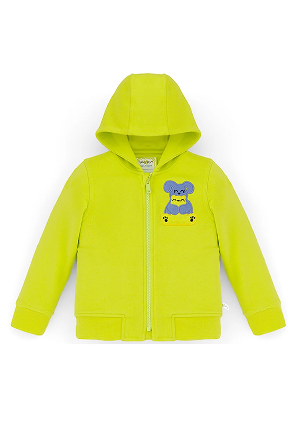 Ses Çıkaran Lime Fermuarlı Kapüşonlu Sweatshirt