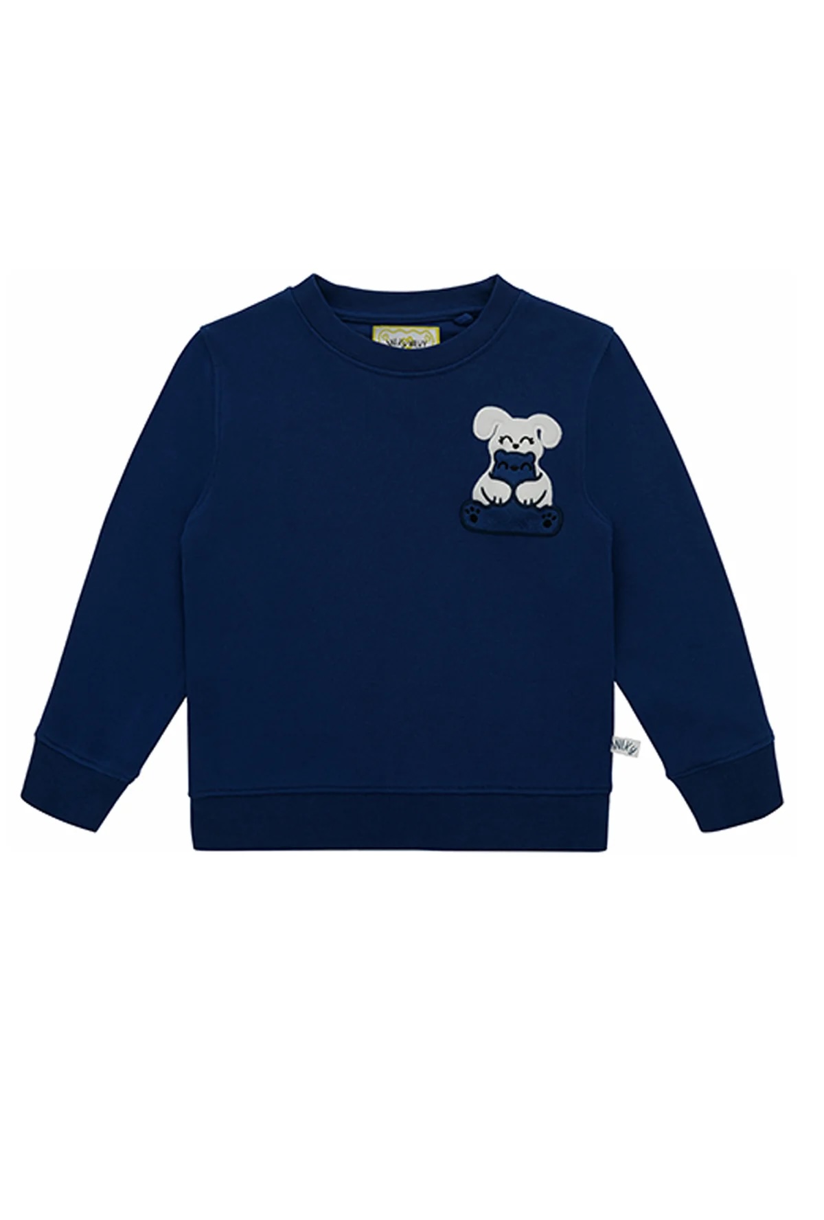 Ses Çıkaran Lacivert Bisiklet Yaka Sweatshirt