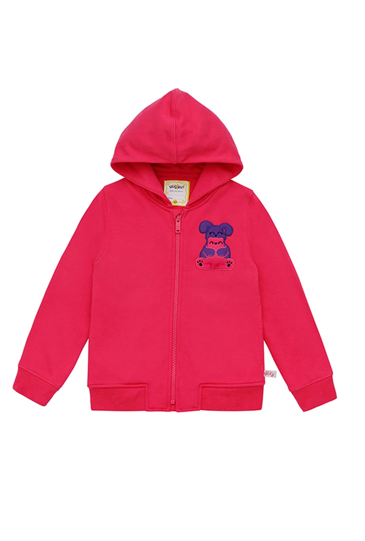 Ses Çıkaran Fuşya Fermuarlı Kapüşonlu Sweatshirt