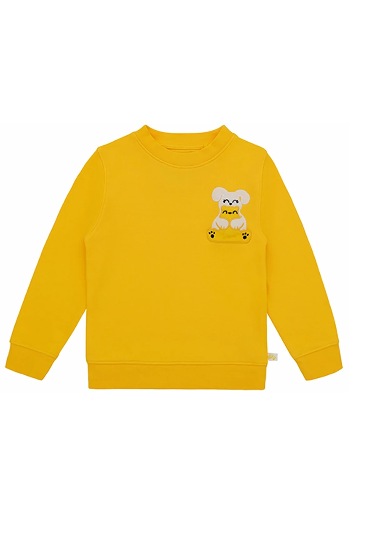 Ses Çıkaran Sarı Bisiklet Yaka Sweatshirt