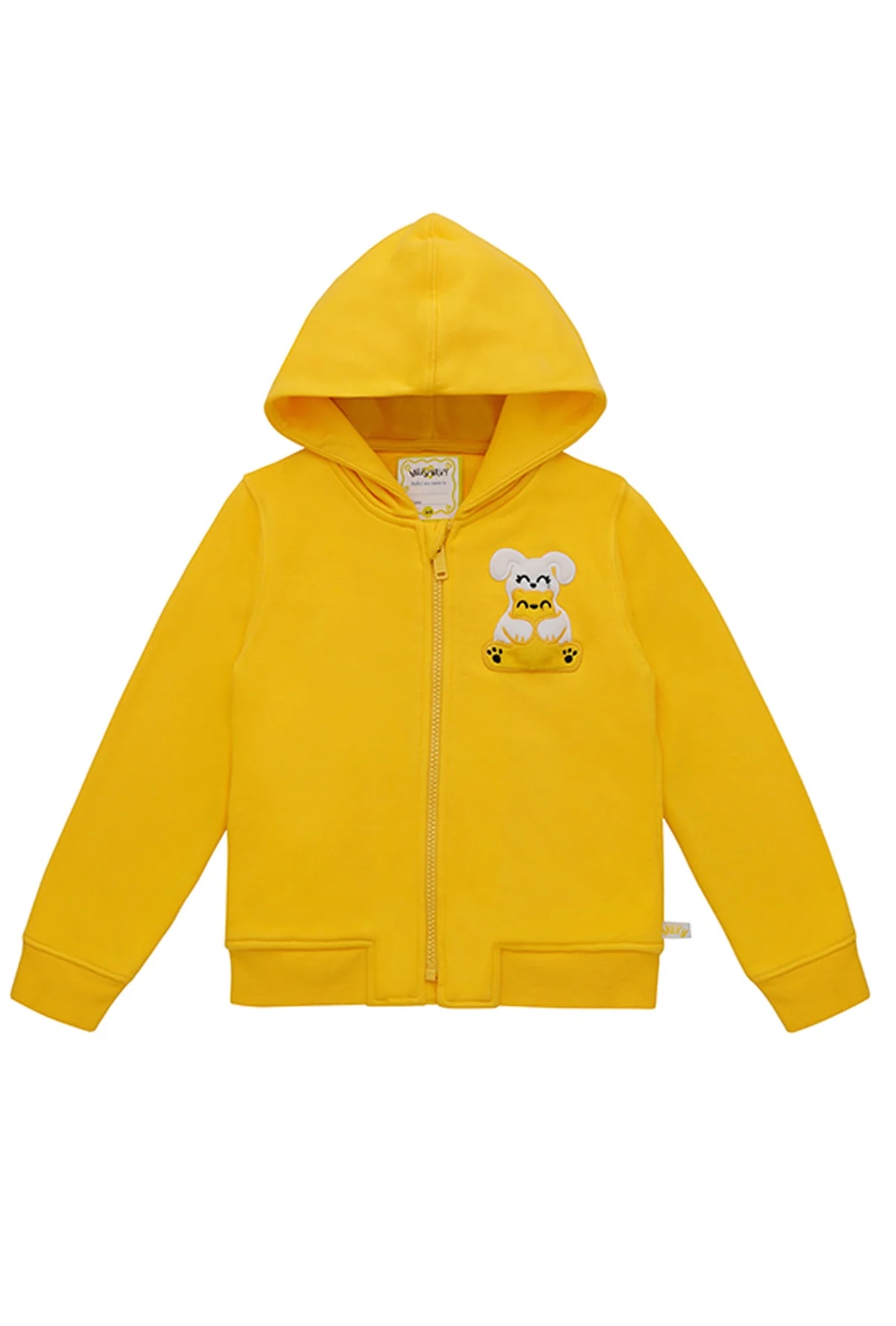 Ses Çıkaran Sarı Fermuarlı Kapüşonlu Sweatshirt