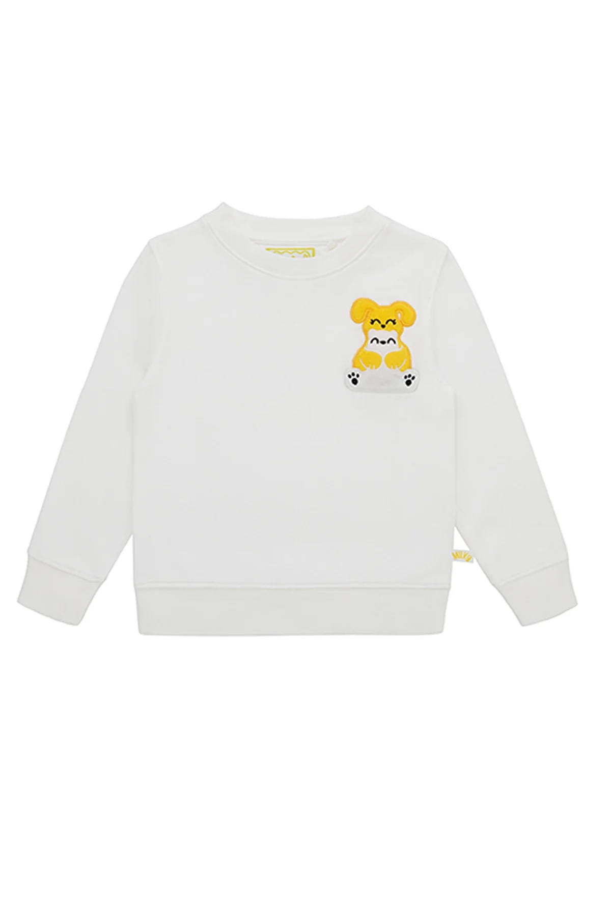 Ses Çıkaran Beyaz Bisiklet Yaka Sweatshirt