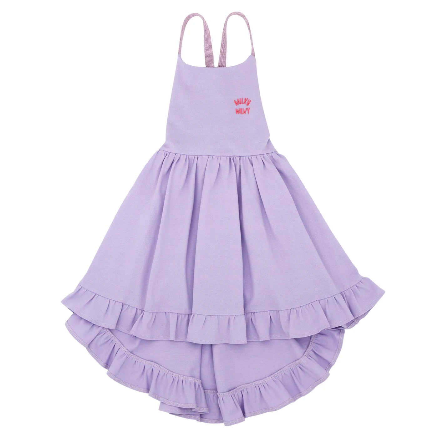 Mor Simli Sırt Dekolteli Elbise