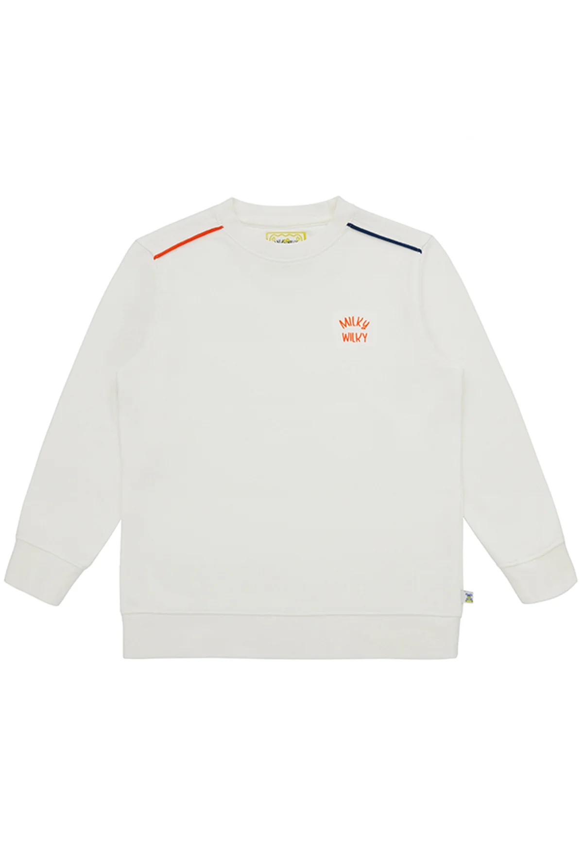 Erkek Çocuk Beyaz Bisiklet Yaka Sweatshirt