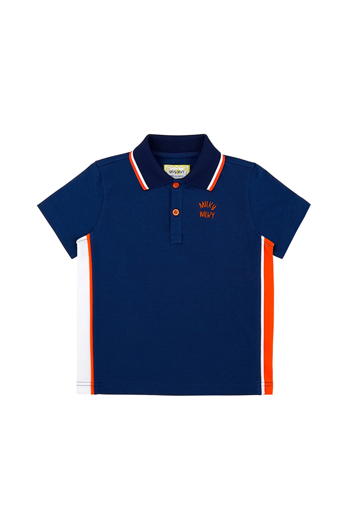 Lacivert Polo Yaka Kenar Biyeli Tshirt