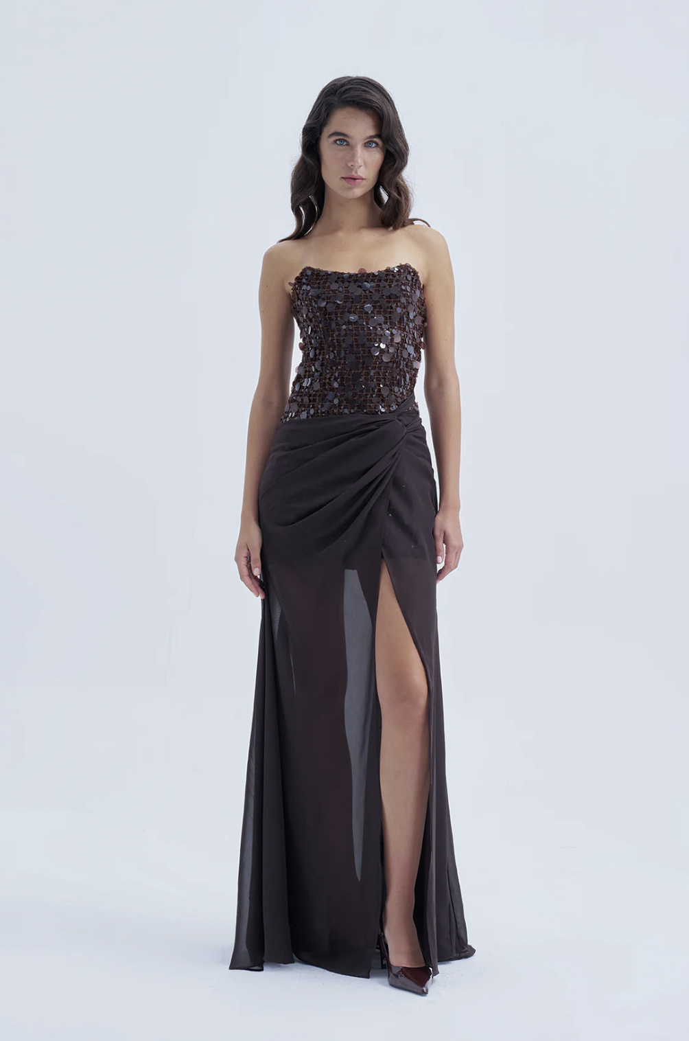 AVA KAHVERENGİ ELBİSE